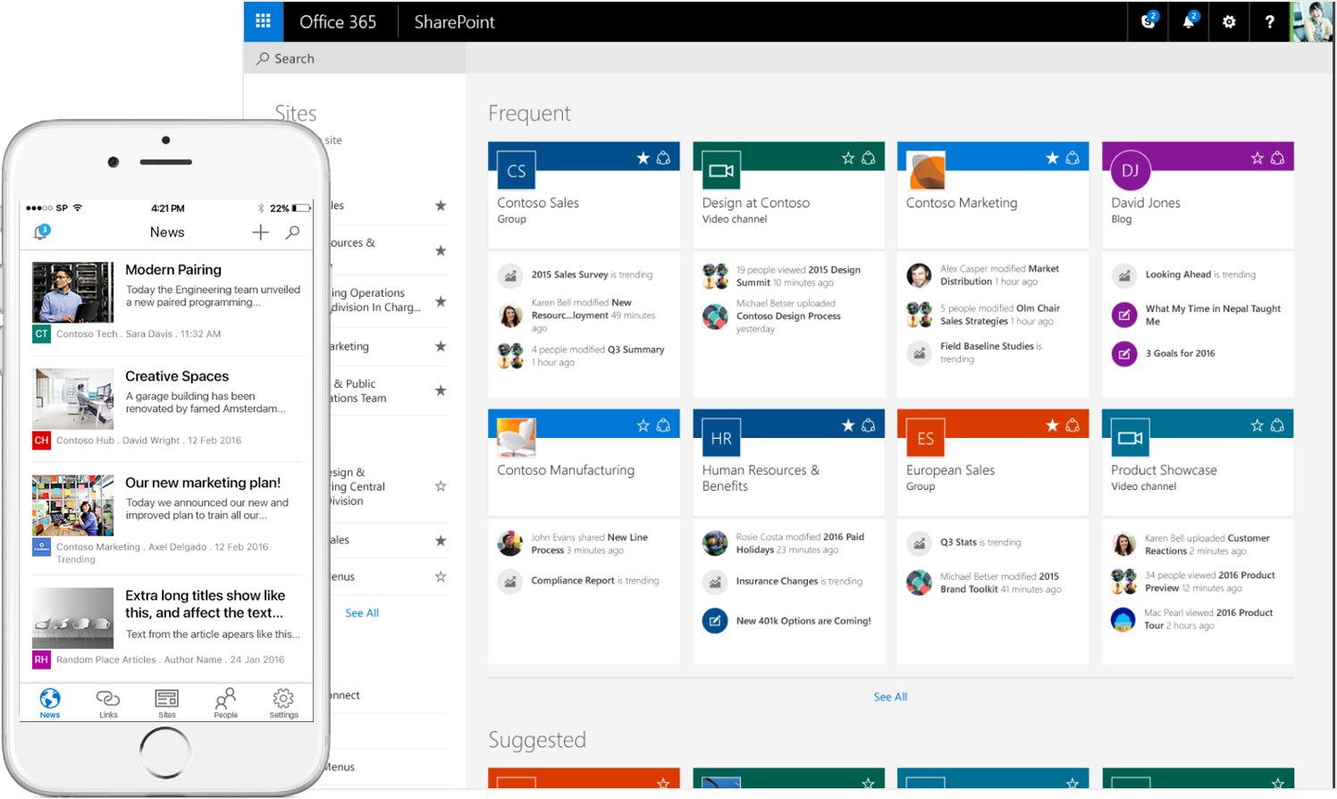 Sharepoint mobile and desktop view
