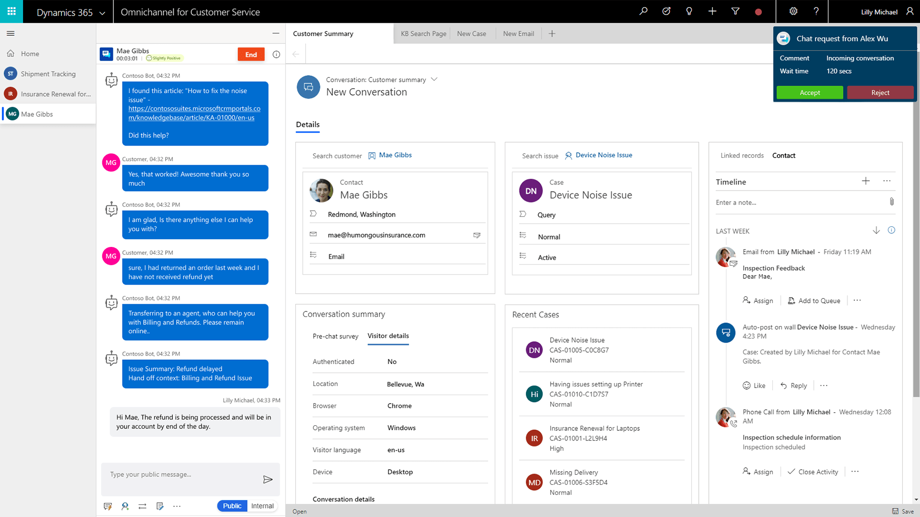 Customer Services screenshot